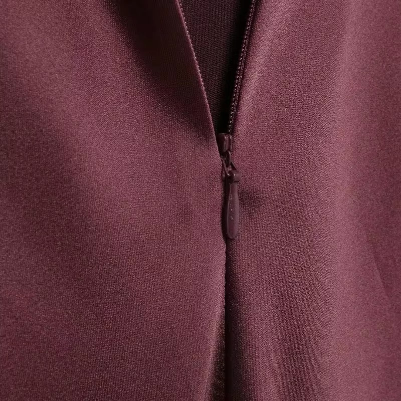 Vestido vino satin