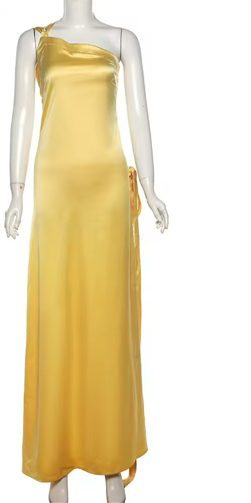 Vestido amarillo satin