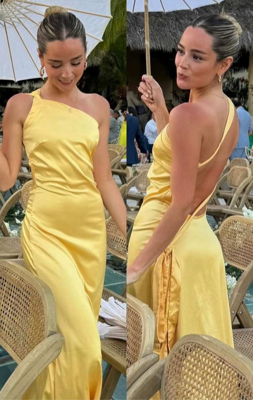 Vestido amarillo satin