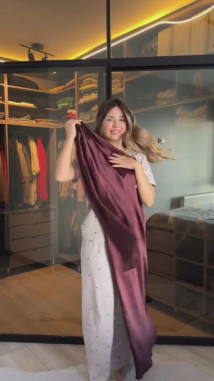 Vestido vino satin